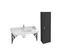 Pack plan vasque suspendu Cléo 1889 + colonne droite + robinet chromé + siphon chromé