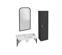 Pack plan vasque suspendu Cléo 1889 + miroir + colonne droite + siphon chromé