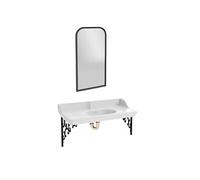 Pack plan vasque suspendu Cléo 1889 + miroir + siphon or