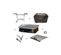 Pack plancha électrique PLANCHAELEC LUX 600 CARBON - CHARIOT ODEON 600 Inox G