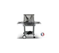 PLANCHAELEC - Pack Plancha Electrique LUX 600-2400W - Chariot Monceau + Accessoires - Inox - 2 Thermostats Réglables - Made In France - L60 X P45 X H20 cm