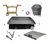 Pack plancha électrique PLANCHAELEC LUX 600 CARBON - CHARIOT ELYSEE 600 Inox G