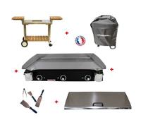 Pack plancha électrique PLANCHAELEC LUX 830 CARBON - CHARIOT ELYSEE 830 Inox G
