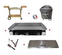 Pack plancha électrique PLANCHAELEC LUX 830 CARBON - CHARIOT ELYSEE 830 Inox G