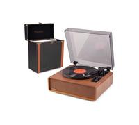 Pack Platine Vinyle Audizio Laredo - BT Hi-Fi - Haut-Parleurs intégrés - Valise RC37 Luxe - Noyer