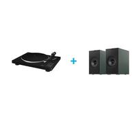 Pack platine vinyle JVC AL-F76B + 2 enceintes actives Bluetooth KEF CODA W VERT Vinyle