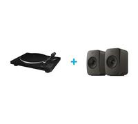 Pack platine vinyle JVC AL-F76B + 2 enceintes actives connectées KEF LSX 2 LT GRAPHITE Vinyle