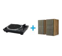 Pack platine vinyle JVC AL-F85B + 2 enceintes amplifiées Klipsch The Fives Walnut Vinyle