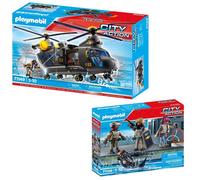 Pack PLAYMOBIL Hélicoptère Police Hélicoptère de transport (71149) + Equipe des forces spéciales (71146)
