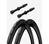 Pack pneu de route Continental Grand Prix 5000 S Tubeless Ready pliable + Valve Tubeless SpeedSix 70 mm 1 trou (2 unités) - 700x32