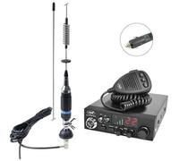 Pack PNI Radio CB Escort HP 8024, 12V-24V ASQ + Antenne CB S75 avec câble et Accessoire pour Fixation Fixe