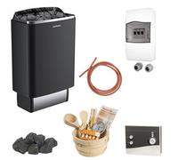 Pack Poêle 6kw + Cde déportée Analog + Coffret mono + Câble + Pierres + Set 11 pces