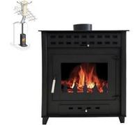 Pack Poêle à Bois LUNA 9 bûches 50cm + Kit Conduit 150 - Noir Noir G