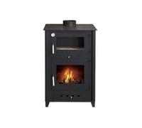 Pack Poêle à bois ROSA 10 bûches 50cm + Kit Conduit 150 - Acier