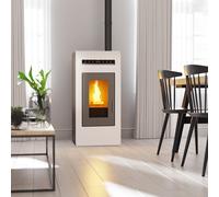 Pack poêle à granulés canalisable Cayenne - Pack complet Bofill Blanc 14 kW