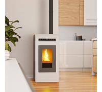 Pack poêle à granulés canalisable Cayenne - Pack complet Bofill Blanc 16 kW