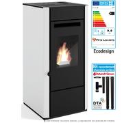 Pack Poêle à granulés Elsa 9,5 kW + kit raccordement cheminée blanc
