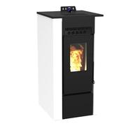 Pack Poêle à granules étanche LVZ ALEXA 9 + Kit Conduit sortie Ventouse - Blanc