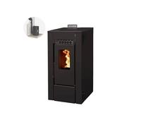 INTERSTOVES - Pack INTERSTOVES Poêle à granules GIOIA 9 Etanche + Kit Conduit Ventouse (sortie façade) - Noir