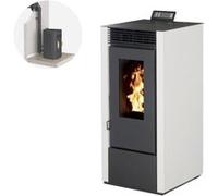 Pack poêle à granules MARINA 11 KW Etanche Blanc + Kit Conduit Sortie Ventouse