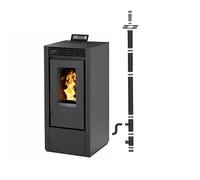 Pack Poêle à granules Interstoves MARINA 11 Étanche + Kit Conduit Vertical 80/125 -