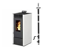 Pack Poêle à granules Interstoves MARINA 11 Étanche + Kit Conduit Vertical 80/125 -