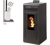 INTERSTOVES - Pack INTERSTOVES Poêle à granules MARINA 11 Etanche sortie Concentrique sur le dessus + Kit Conduit Vertical 80/125 - Noir