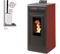 Pack Poêle à granules Interstoves MARINA 11 Etanche sortie Concentrique sur le dessus + Kit Conduit Vertical 80/125 - Bordeaux G