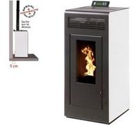 Pack Poêle à granules Interstoves MARINA 13 Etanche sortie Concentrique sur le dessus + Kit Conduit Vertical 80/125 - Blanc Blanc G