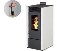Pack Poêle à granules Interstoves MARINA 14 Etanche Canalisable + Kit Conduit Vertical 80/125 - Blanc G