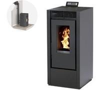 Poêle à granulés et pellets Interstoves Pack po?le ? granules marina 8 kw etanche noir + kit conduit 100/150