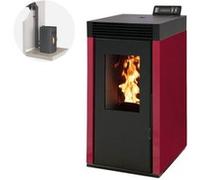 Pack Poêle à granules MARINA 6KW Etanche + Kit Conduit Ventouse (sortie façade) - Bordeaux