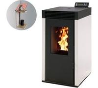 Pack Poêle à granules Interstoves MARINA 6 Etanche + Kit Conduit Vertical 80/125 - Blanc G