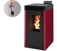 Pack Poêle à granules Interstoves MARINA 6 Etanche + Kit Conduit Vertical 80/125 - Bordeaux G