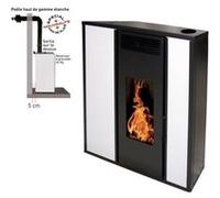 Poêle à granulés et pellets Interstoves Pack poêle à granules tessa 10 kw etanche concentrique blanc + kit conduit ventouse