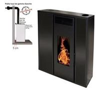 Poêle à granulés et pellets Interstoves Pack poêle à granules tessa 10 kw etanche concentrique noir + kit conduit ventouse