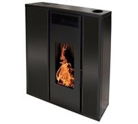 Pack Poêle à granules TESSA 10 Etanche sortie Concentrique sur le dessus + Kit Conduit Vertical 80/125 - Noir