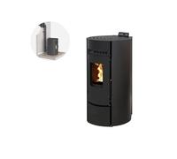 INTERSTOVES - Pack INTERSTOVES Poêle à granules LEANDRO 9 Etanche + Kit Conduit Ventouse (sortie façade) - Noir