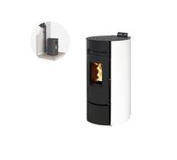 INTERSTOVES - Pack INTERSTOVES Poêle à granules LEANDRO 9 Etanche + Kit Conduit Ventouse (sortie façade) - Blanc