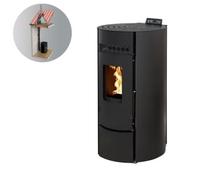 Pack Poêle à granules Interstoves LEANDRO 9 Etanche + Kit Conduit Vertical 80/125 -