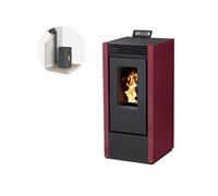 Pack Poêle à granules Interstoves MARINA 11KW Etanche + Kit Conduit Ventouse (sortie façade) - Bordeaux Bordeaux
