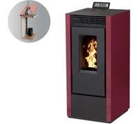 Poêle à granulés et pellets Interstoves Pack poêle à granules marina 8 kw etanche blanc + kit conduit ventouse + wifi