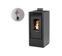 Pack Poêle à granules MARINA 11 Etanche + Kit Conduit Vertical 80/125 - Noir