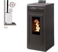 Pack Poêle à granules MARINA 11 Etanche sortie Concentrique sur le dessus + Kit Conduit Vertical 80/125 - Noir Noir G