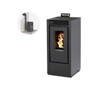 INTERSTOVES - Pack INTERSTOVES Poêle à granules MARINA 14 Etanche Canalisable + Kit Conduit Ventouse (sortie façade) - Noir