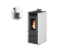 PACK Poêle à granules MARINA 14KW Etanche Canalisable Blanc + Kit Conduit Sortie Ventouse