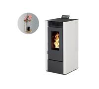 Poêle à granulés et pellets Interstoves Pack Poêle à granules MARINA 14KW Etanche Canalisable + Kit Conduit Vertical 80/125 - Blanc