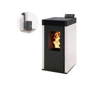 Poêle à granulés et pellets Interstoves Pack po?le ? granules marina 6 kw etanche blanc + kit conduit sortie ventouse