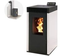 Poêle à granulés et pellets Interstoves Pack po?le ? granules marina 6 kw etanche blanc + kit conduit sortie ventouse