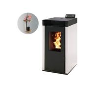 Poêle à granulés et pellets Interstoves Pack poêle à granules marina 6 kw etanche blanc + kit conduit 80/125